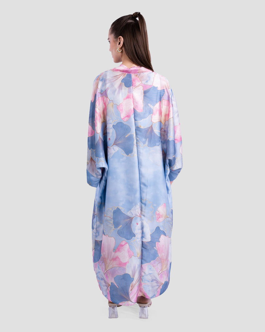FLORAL PRINT KIMONO WITH WIDE SLEEVES