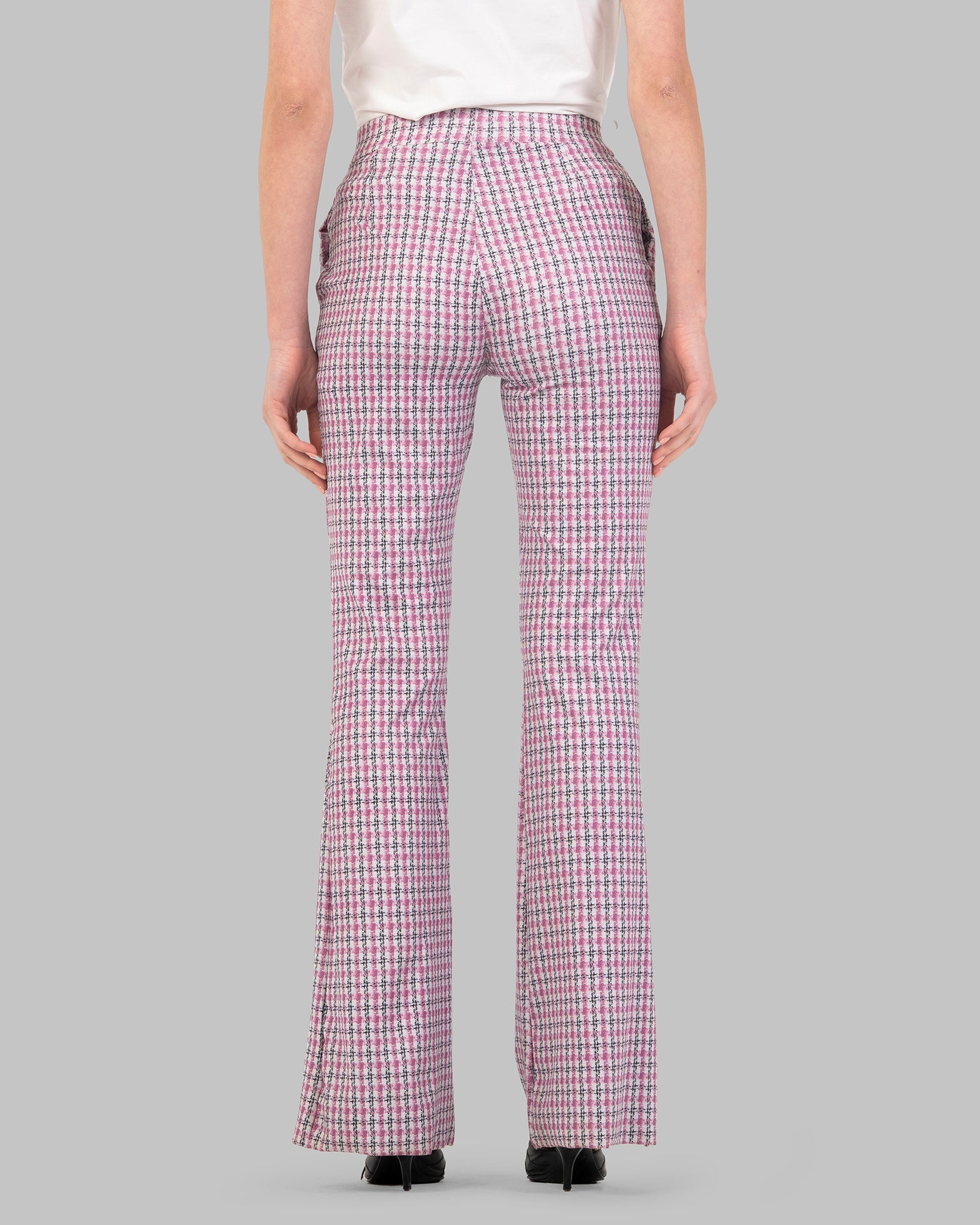 FLARED TROUSERS HIGH-WAIST WITH ELESTICATED INNER