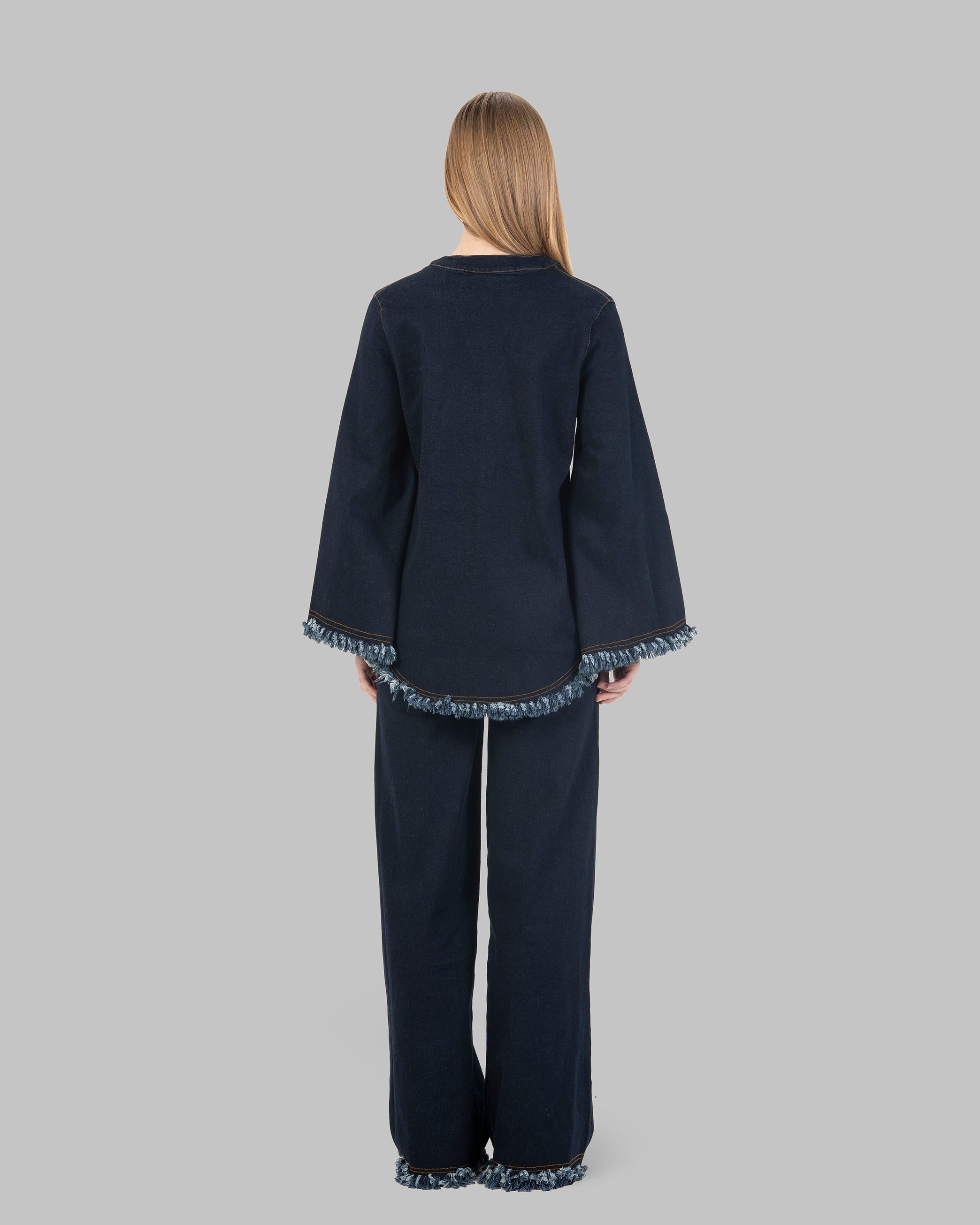 Denim Blouse Long-sleeve