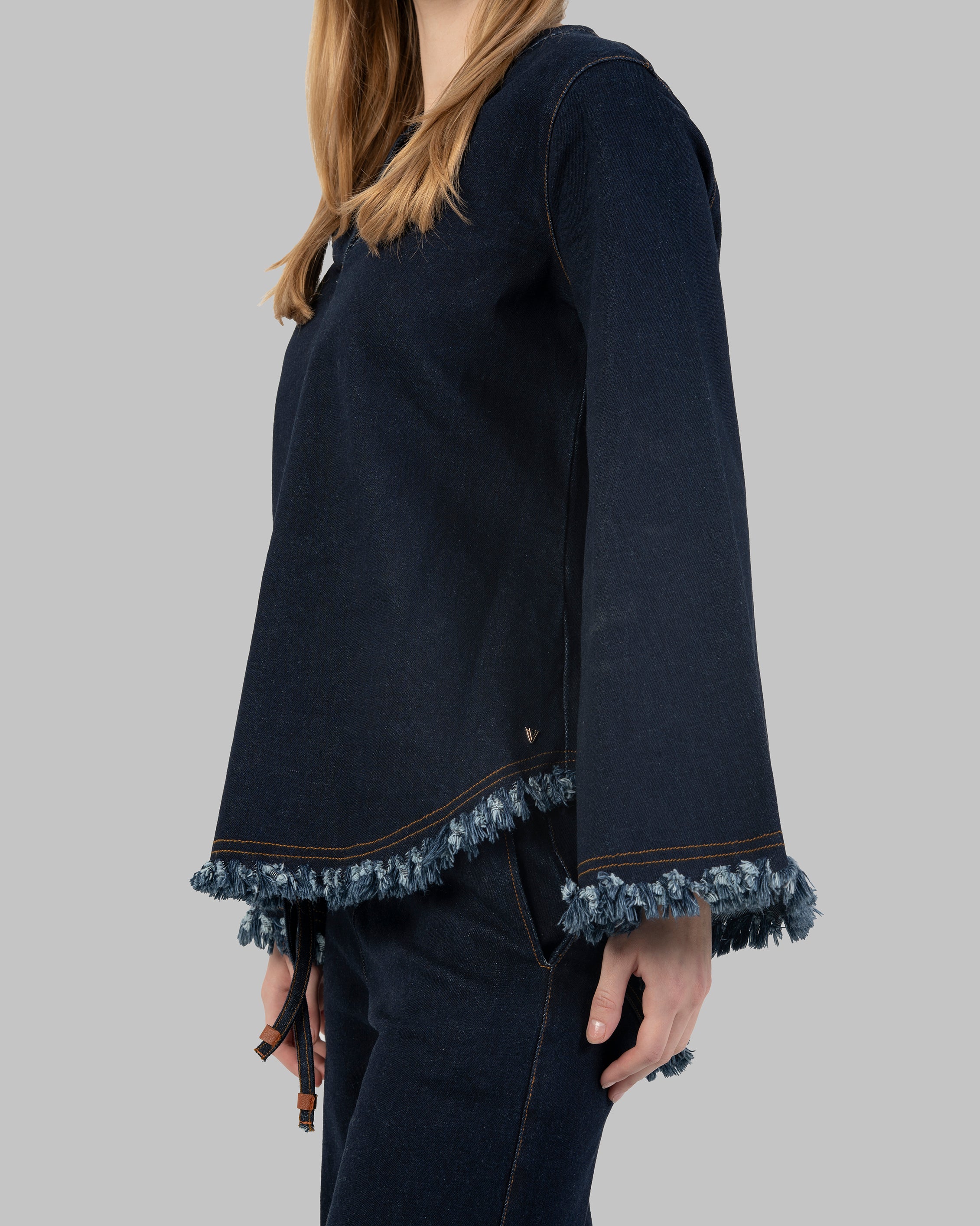 Denim Blouse Long-sleeve