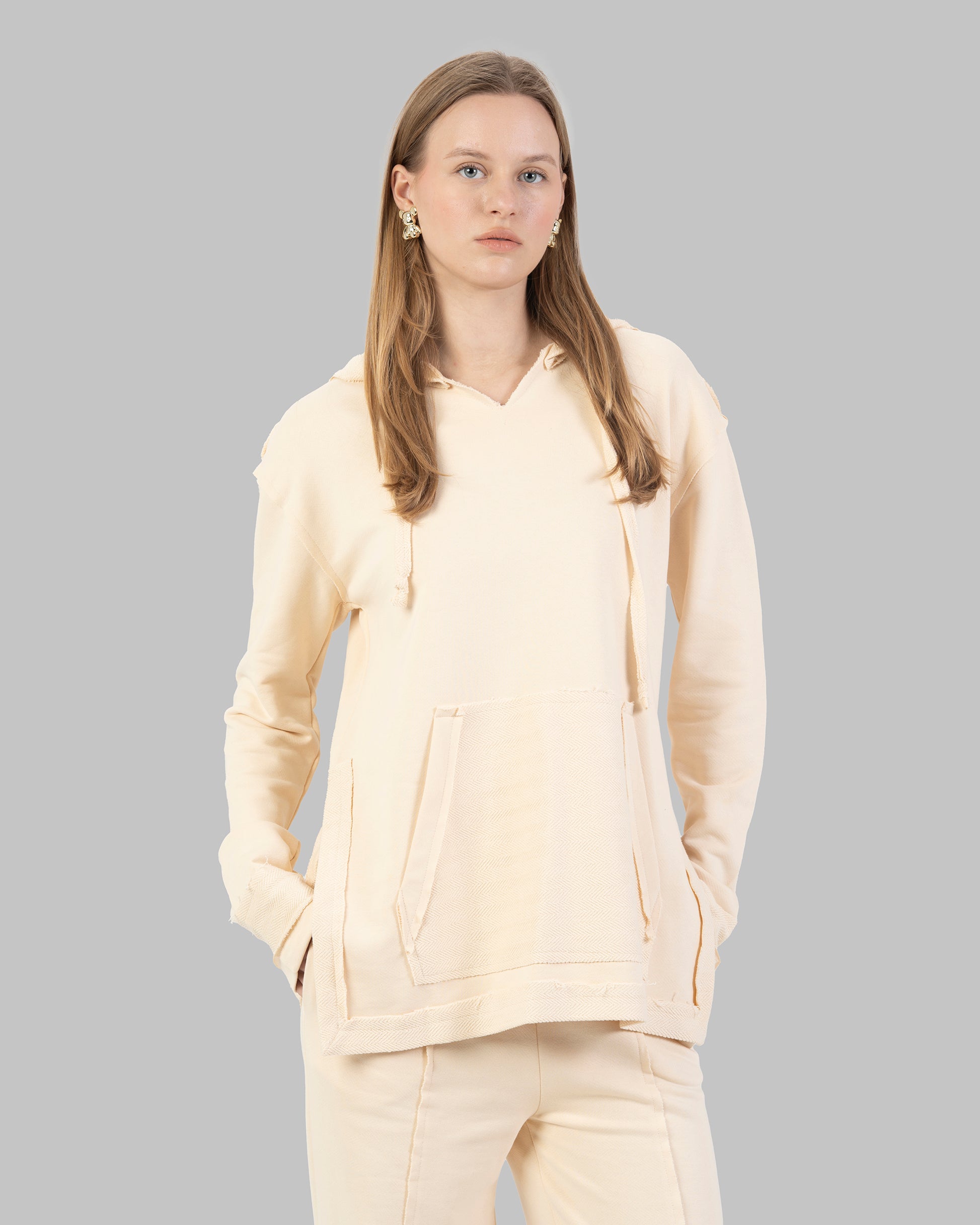 High-waist wide-leg pants in soft fabric.