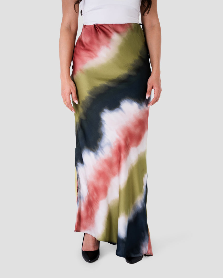SATIN MIDI SKIRT