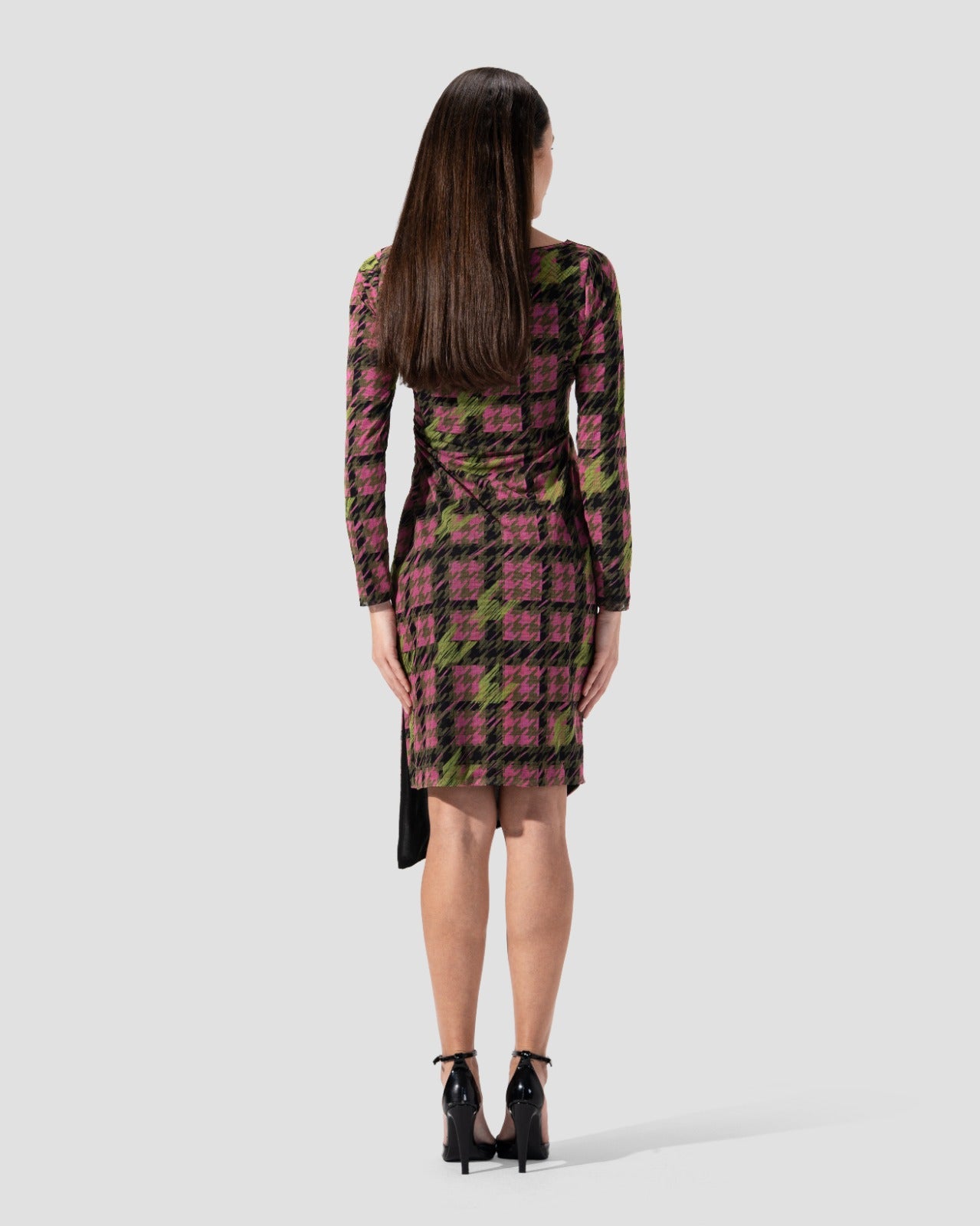 Printed wrap midi dress
