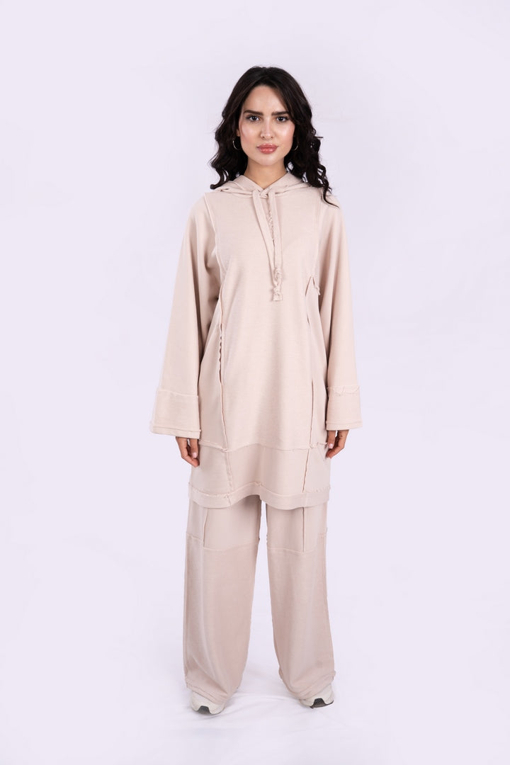 WIDE LEG PANTS WITH UNFINISHED