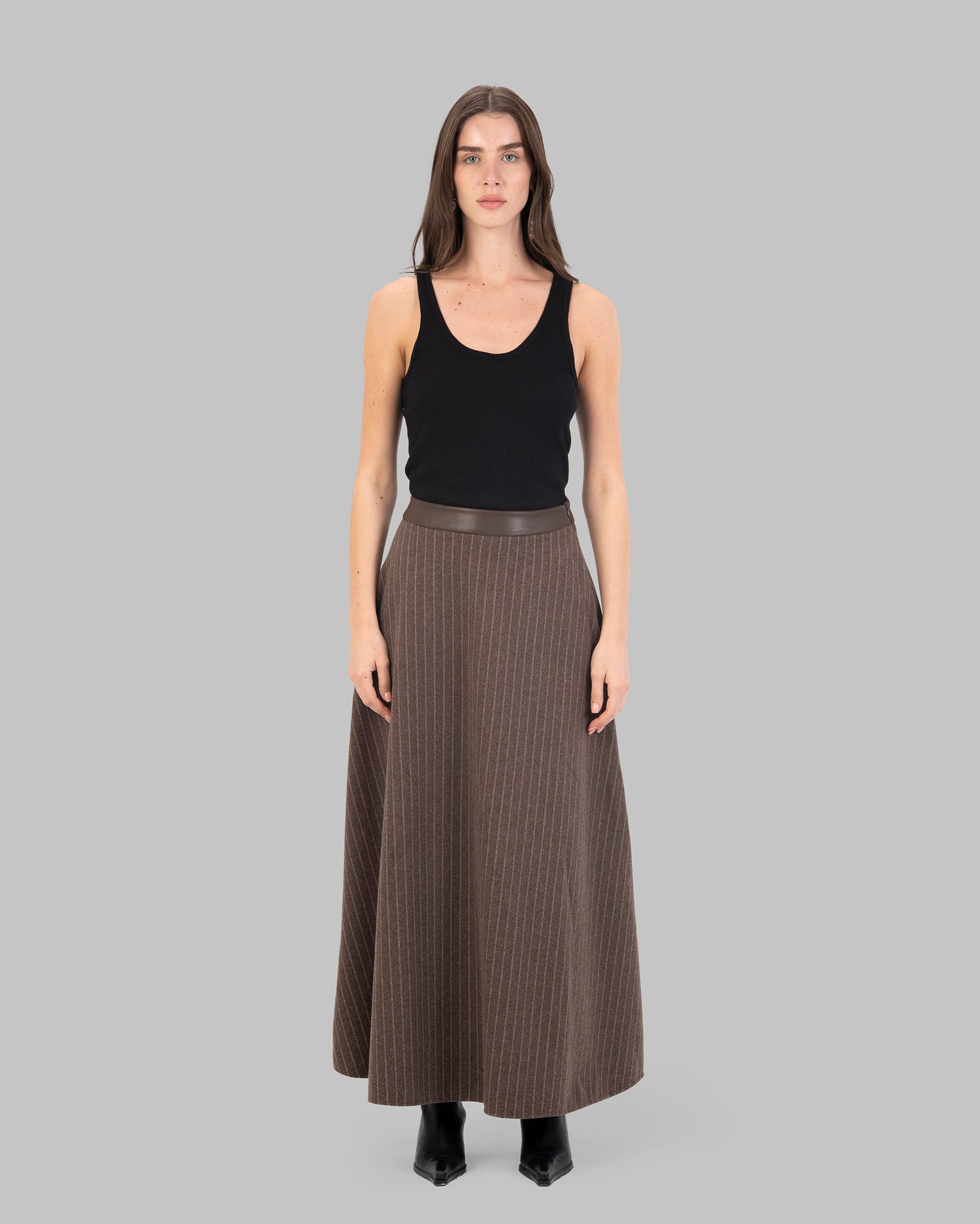 Pinstripe Maxi Skirt