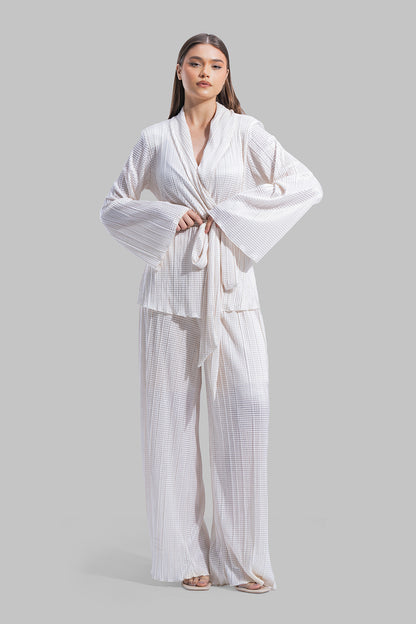 V-neck wrap Cardigan with long sleeves.