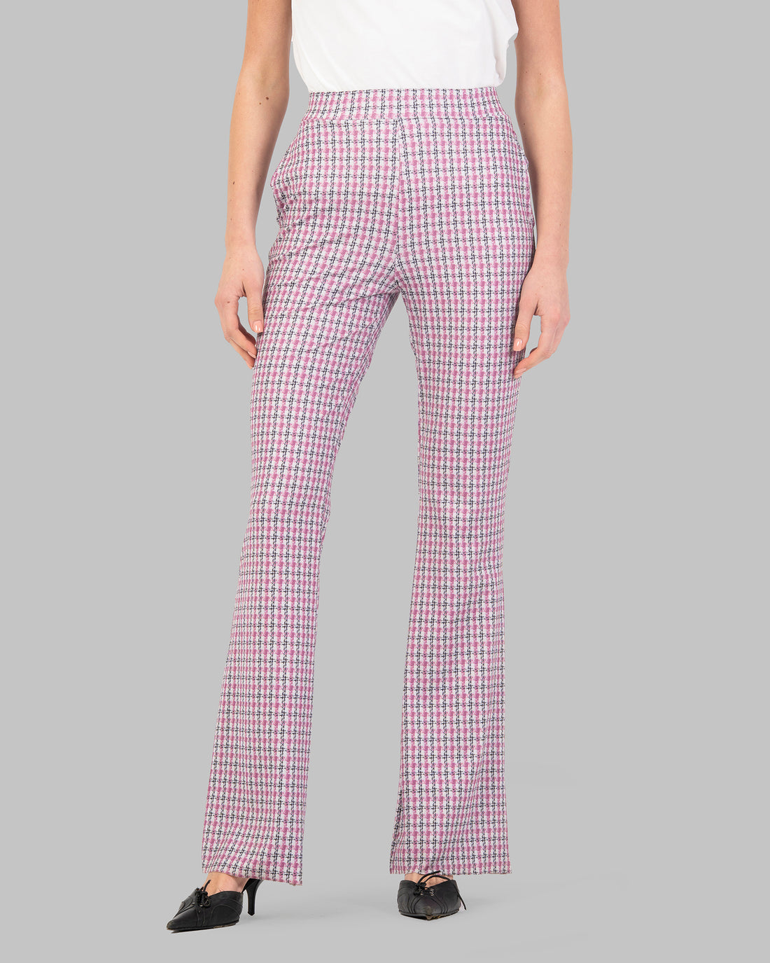 FLARED TROUSERS HIGH-WAIST WITH  ELESTICATED INNER