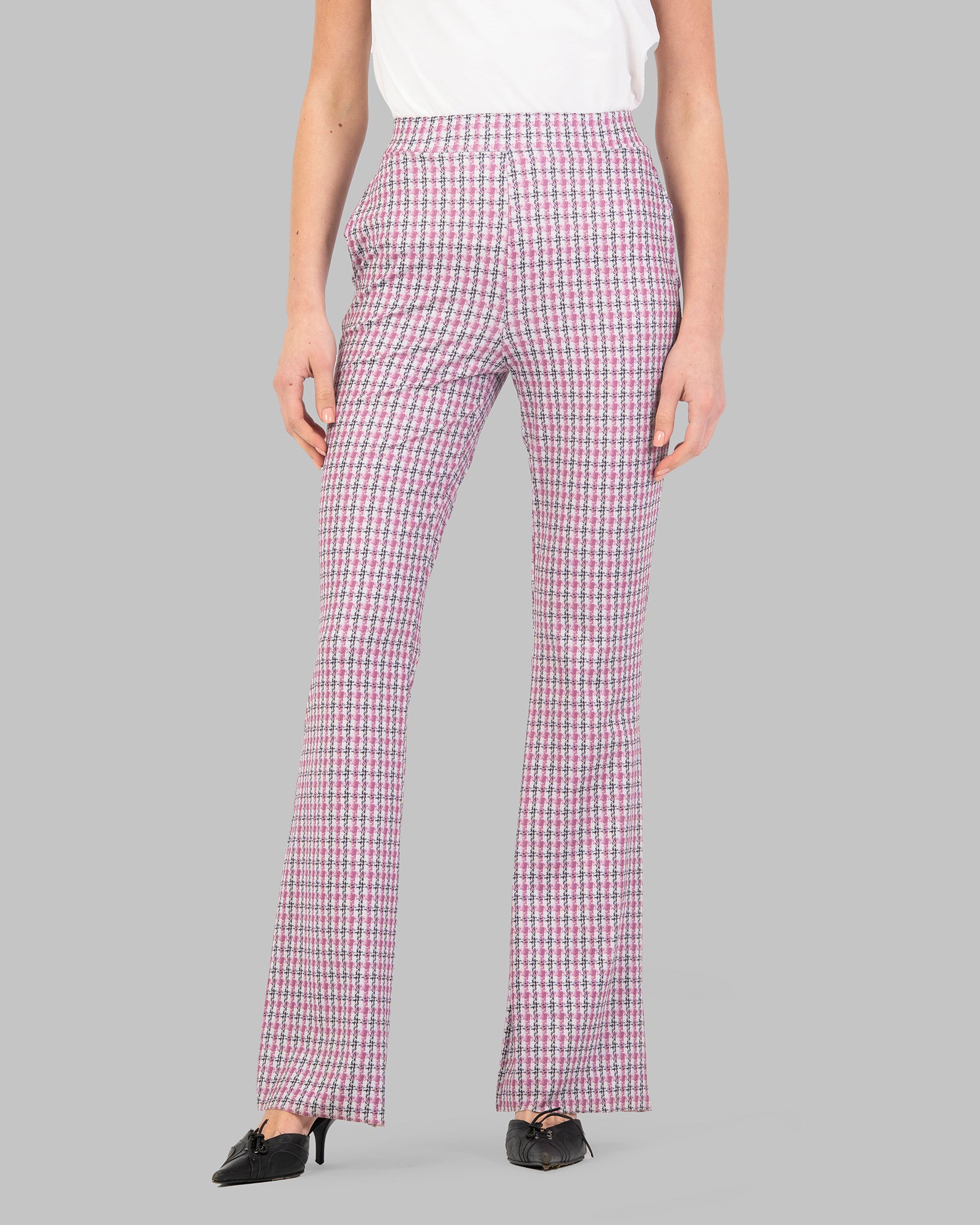 FLARED TROUSERS HIGH-WAIST WITH  ELESTICATED INNER