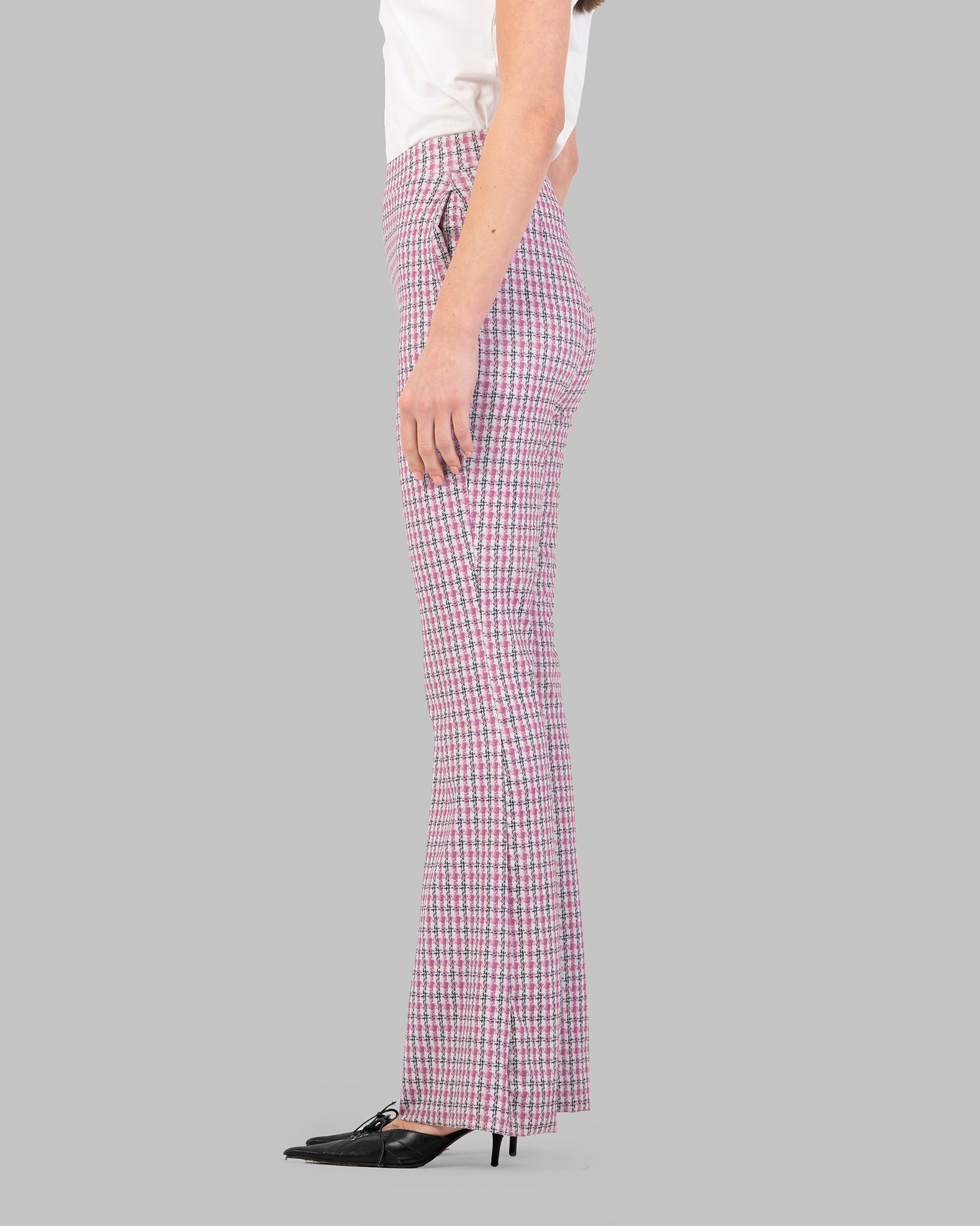 FLARED TROUSERS HIGH-WAIST WITH  ELESTICATED INNER