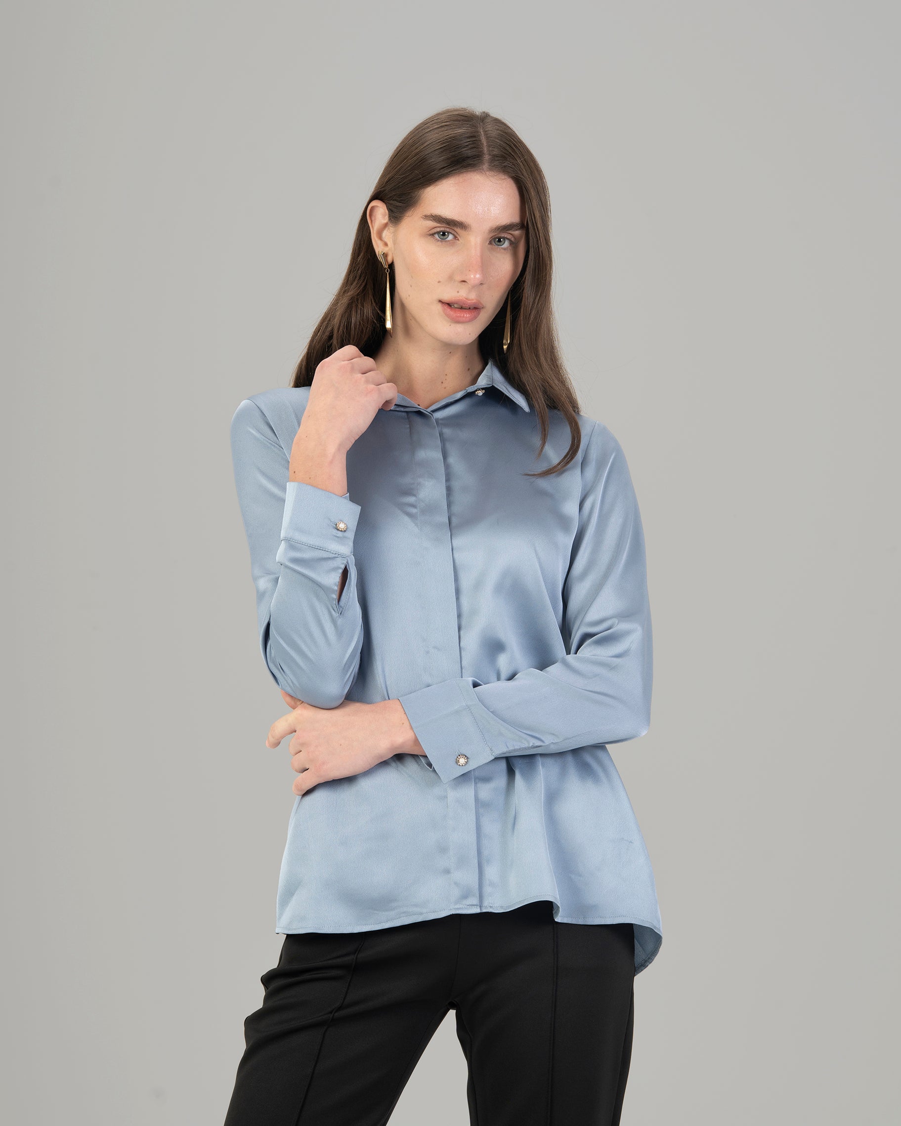 Long Sleeve Satin Shirt
