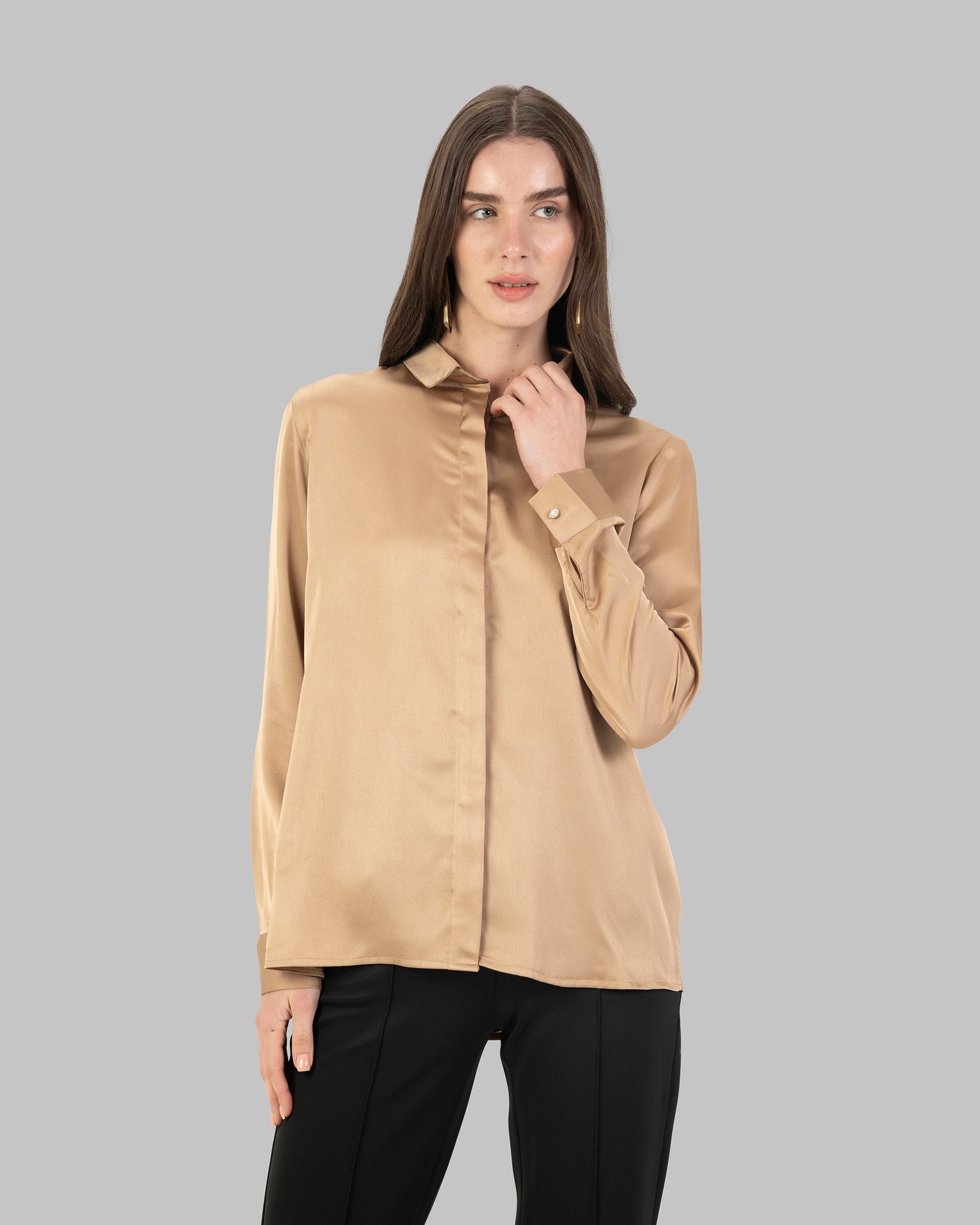 Long Sleeve Satin Shirt