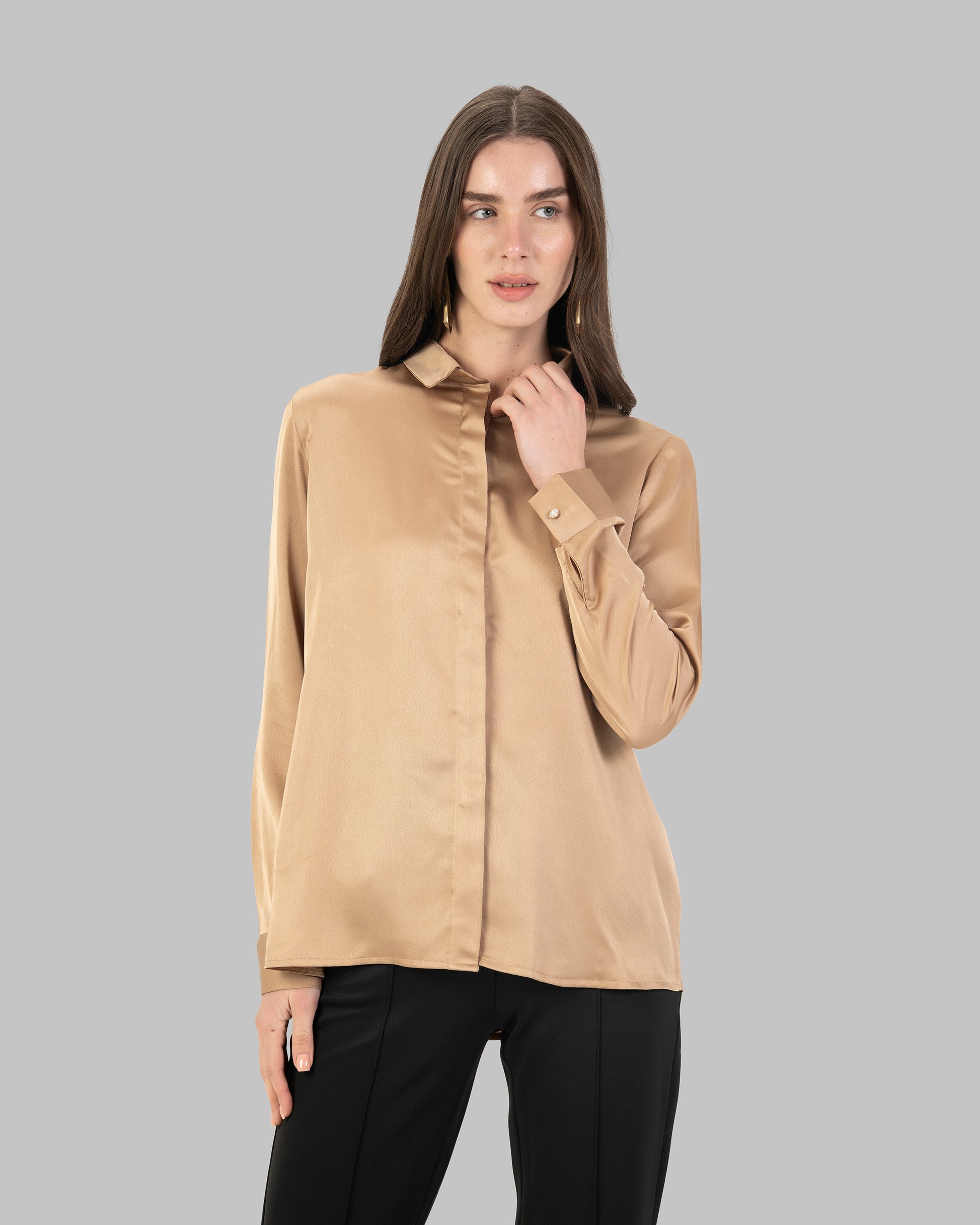 Long Sleeve Satin Shirt