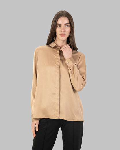 Long Sleeve Satin Shirt