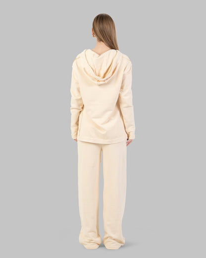 High-waist wide-leg pants in soft fabric.