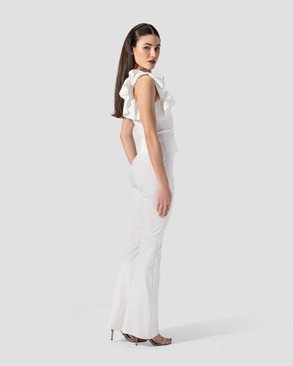 FLARED TROUSERS HIGH-WAIST WITH  ELESTICATED INNER