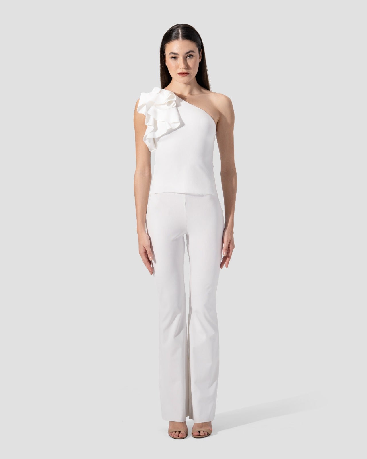FLARED TROUSERS HIGH-WAIST WITH  ELESTICATED INNER