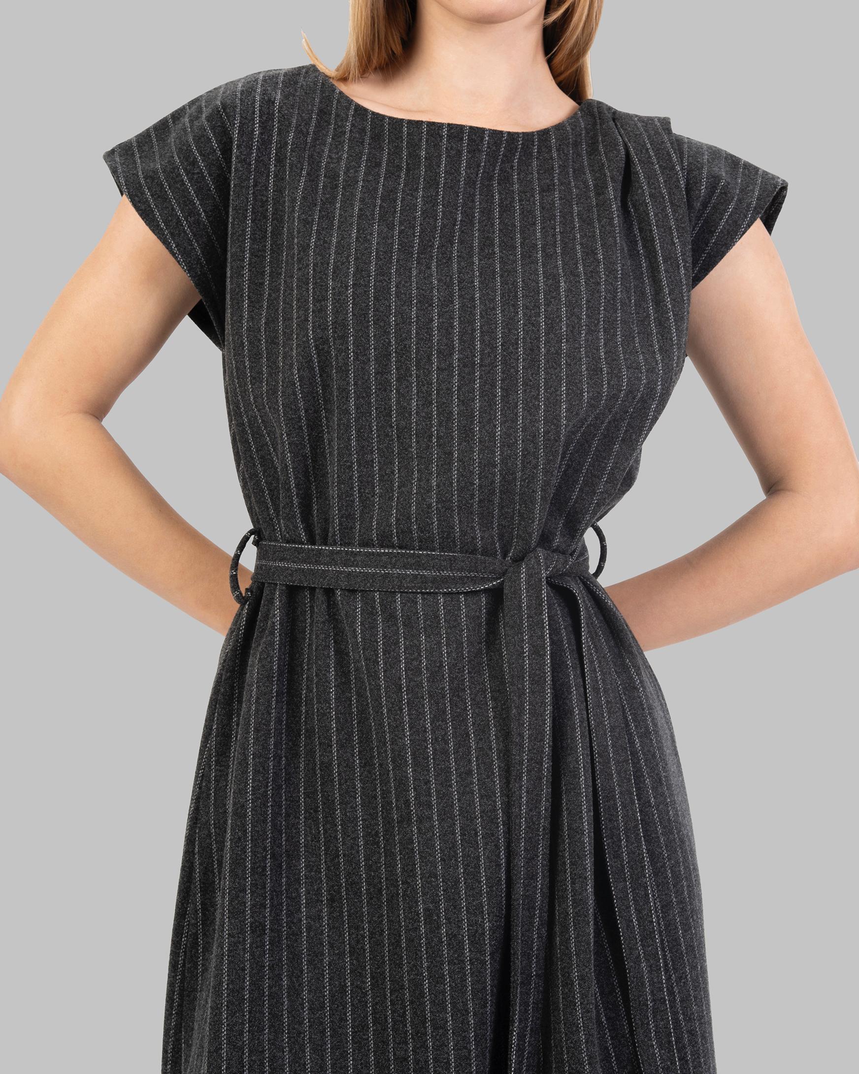 Pinstripe Shift Dress A sleeveless