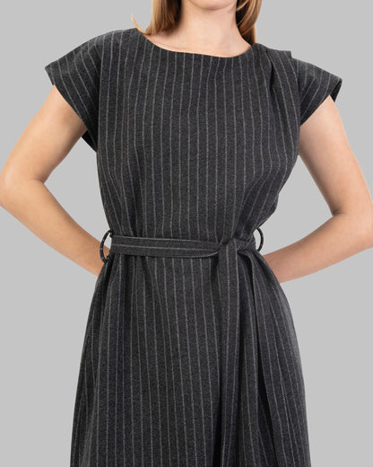 Pinstripe Shift Dress A sleeveless