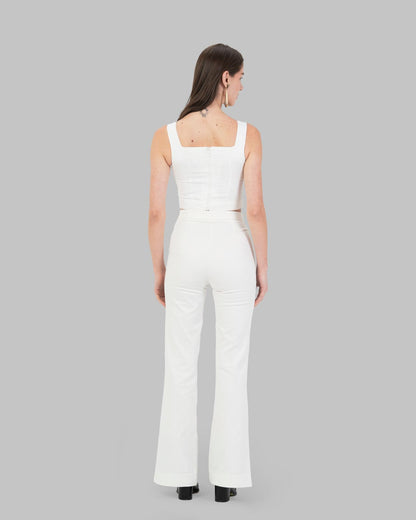 High-Waist Flared Trousers.