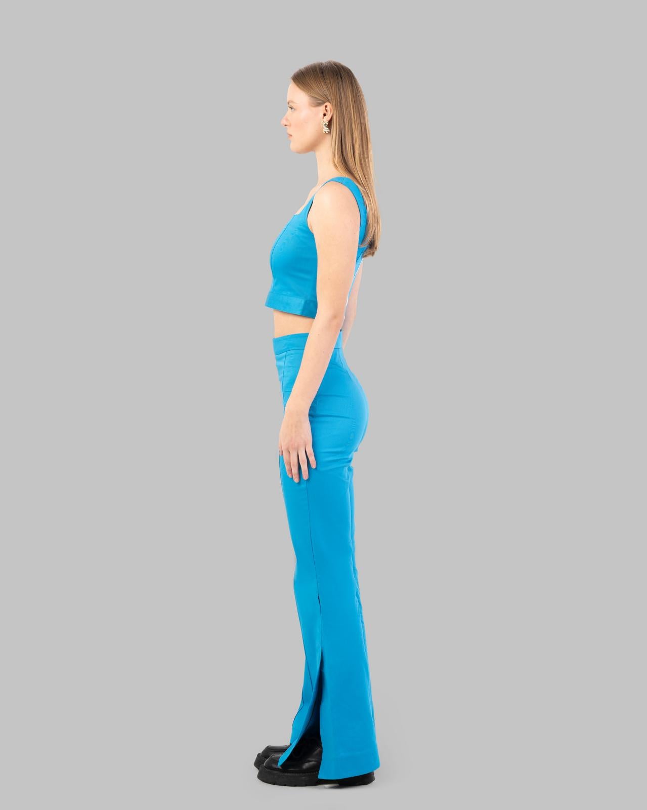 High-Waist Flared Trousers.