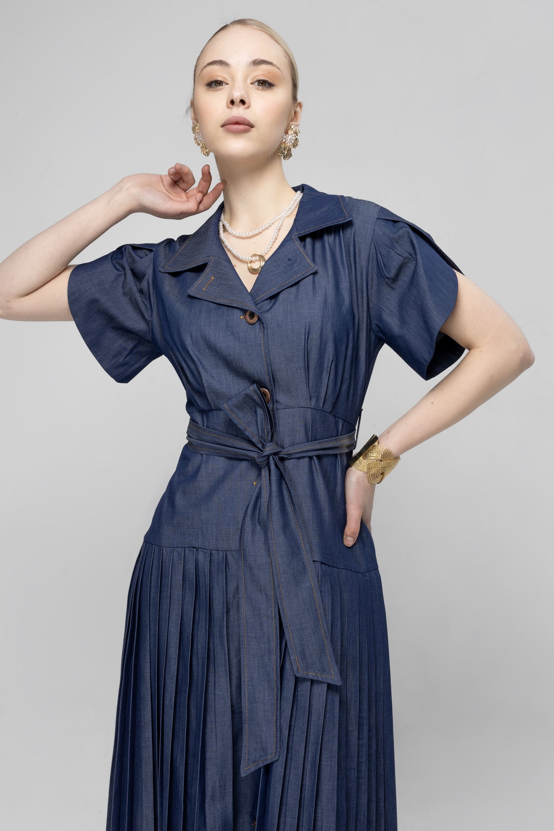 Midi Denim Shirt Dress